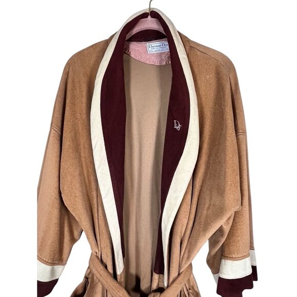 Vintage Christian Dior Brown OS Robe De Chambre Old Money Preppy Luxury - Picture 3 of 16